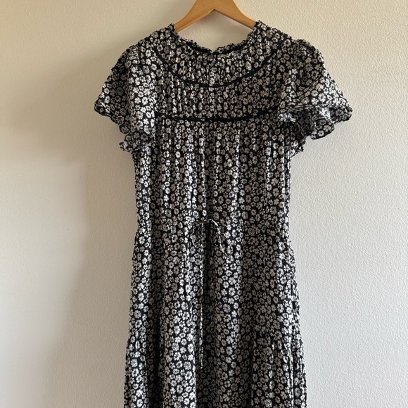 Trovata Nancy Ink Floral Midi Dress Large - Picture 5 of 10